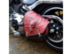 3D Skull Red with Black Top Leather Swingarm Left Single Bag for Harley Davidson Breakout 2018 onwards